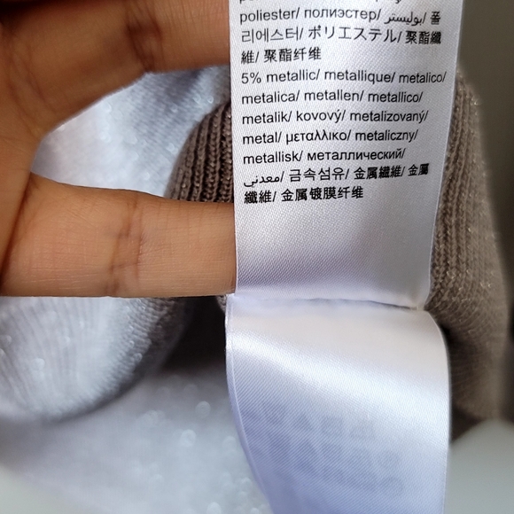 Calvin Klein Gray Silver Long Sleeve Blouse - Size XS - Picture 7 of 8